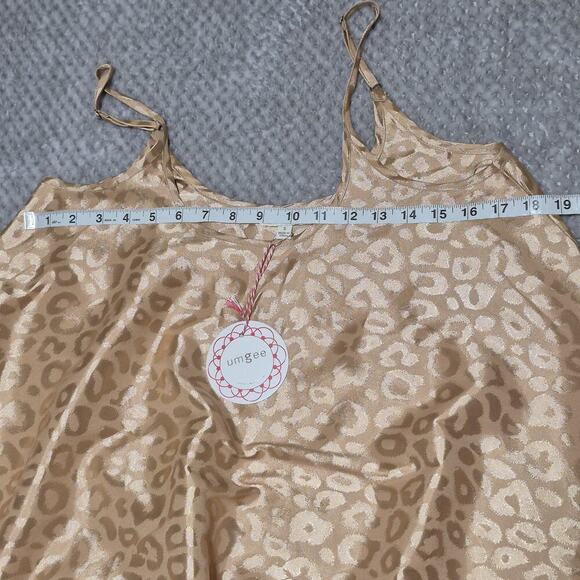 Umgee Leopard Print Satin Cami Women Oversized Small Flowy Boho Festival Tank - Picture 4 of 6